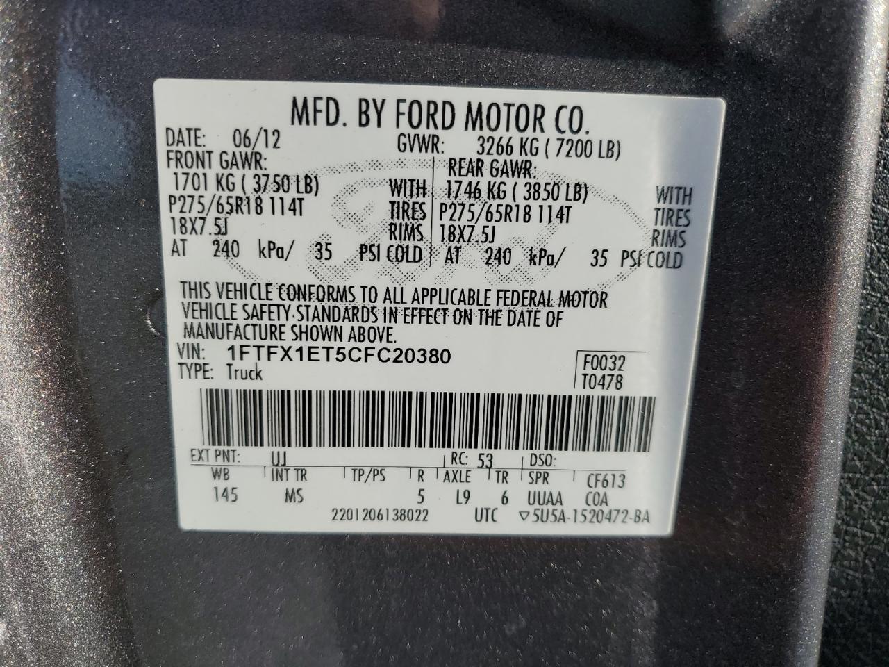 2012 FORD F-150