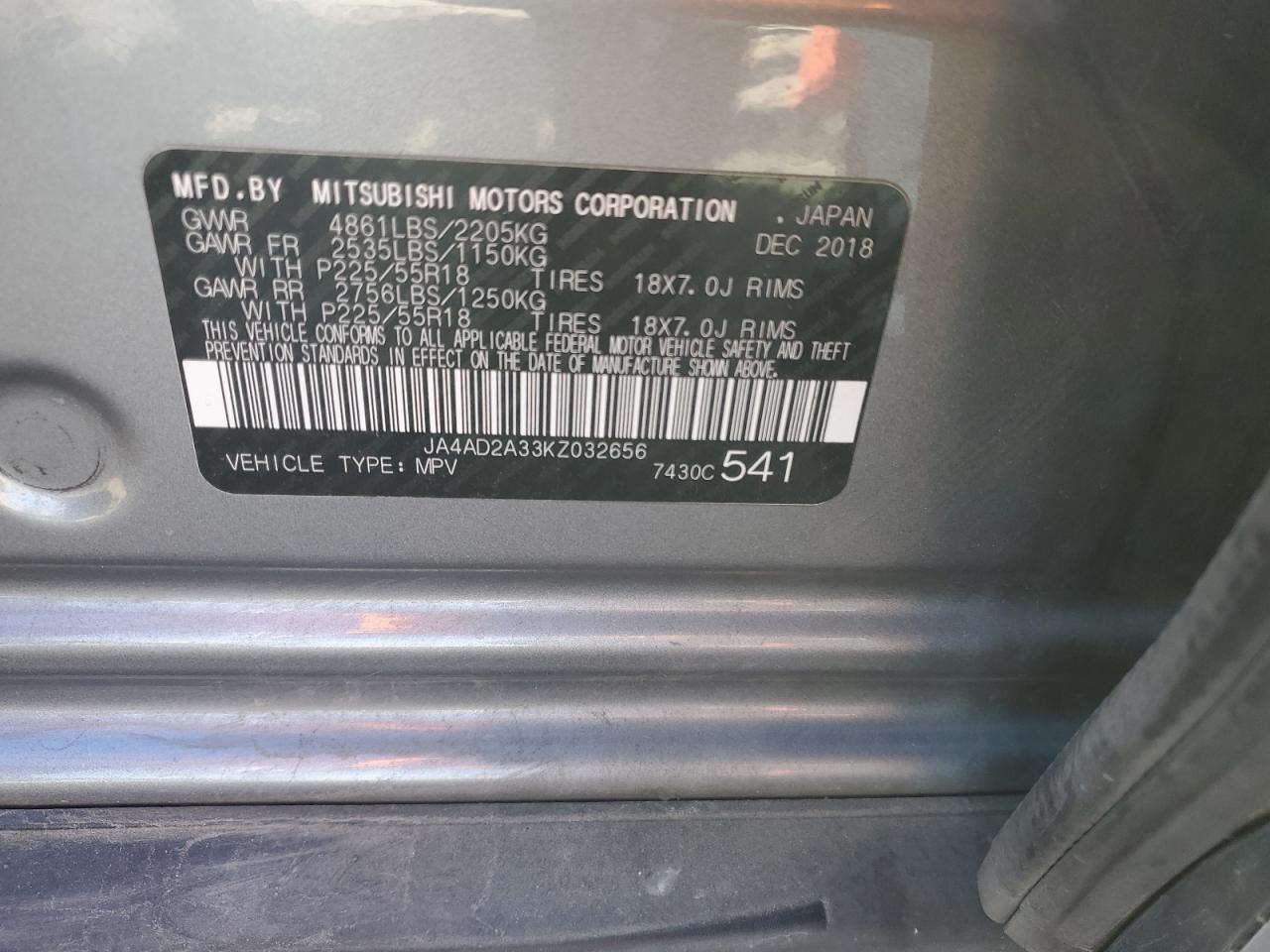 2019 MITSUBISHI outlander