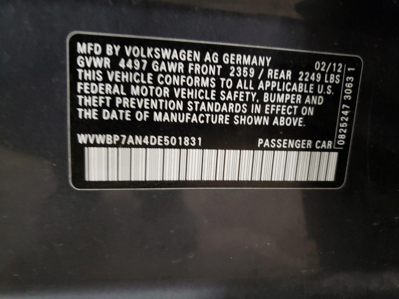 2013 VOLKSWAGEN CC