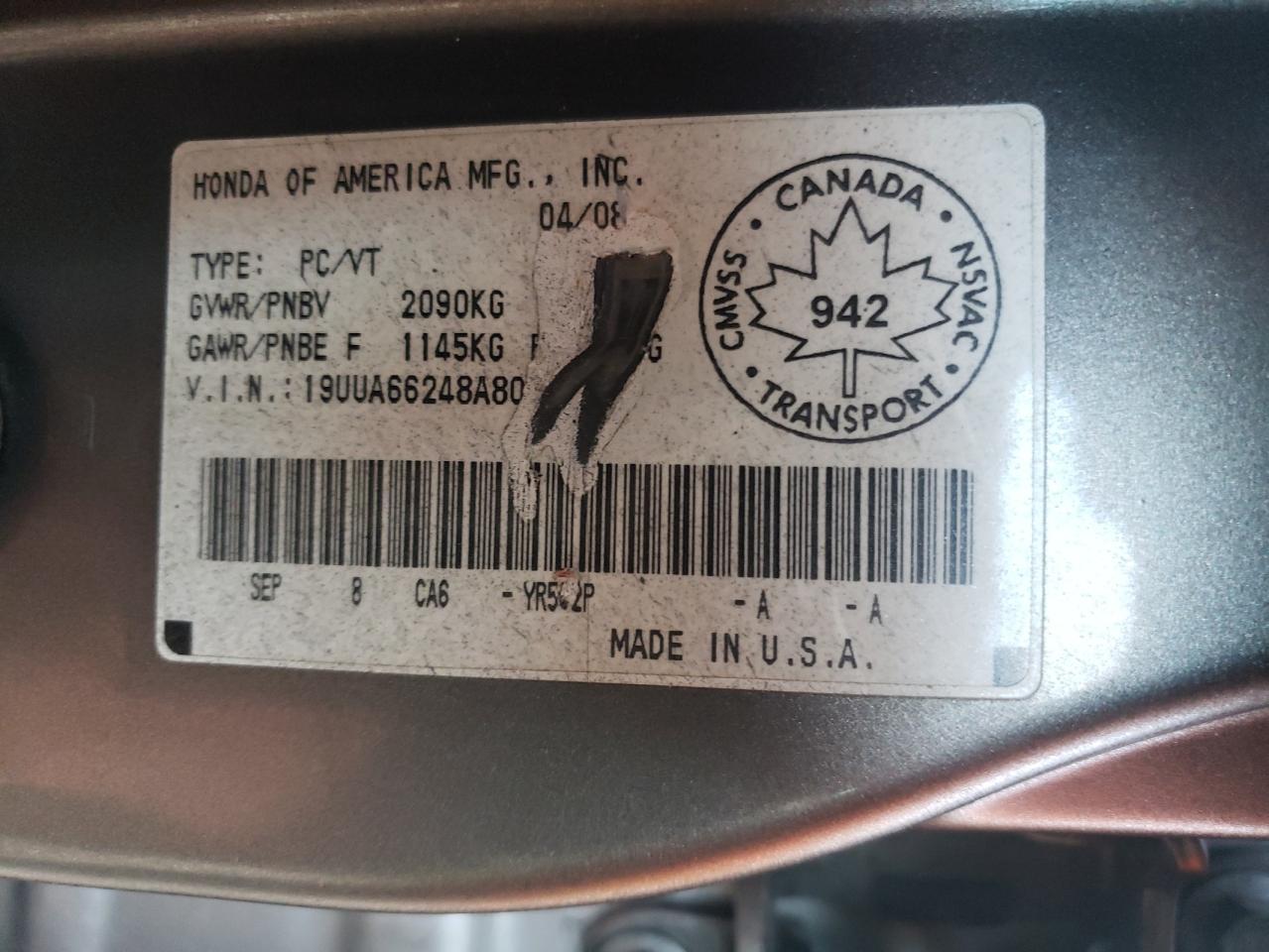 2008 ACURA TL