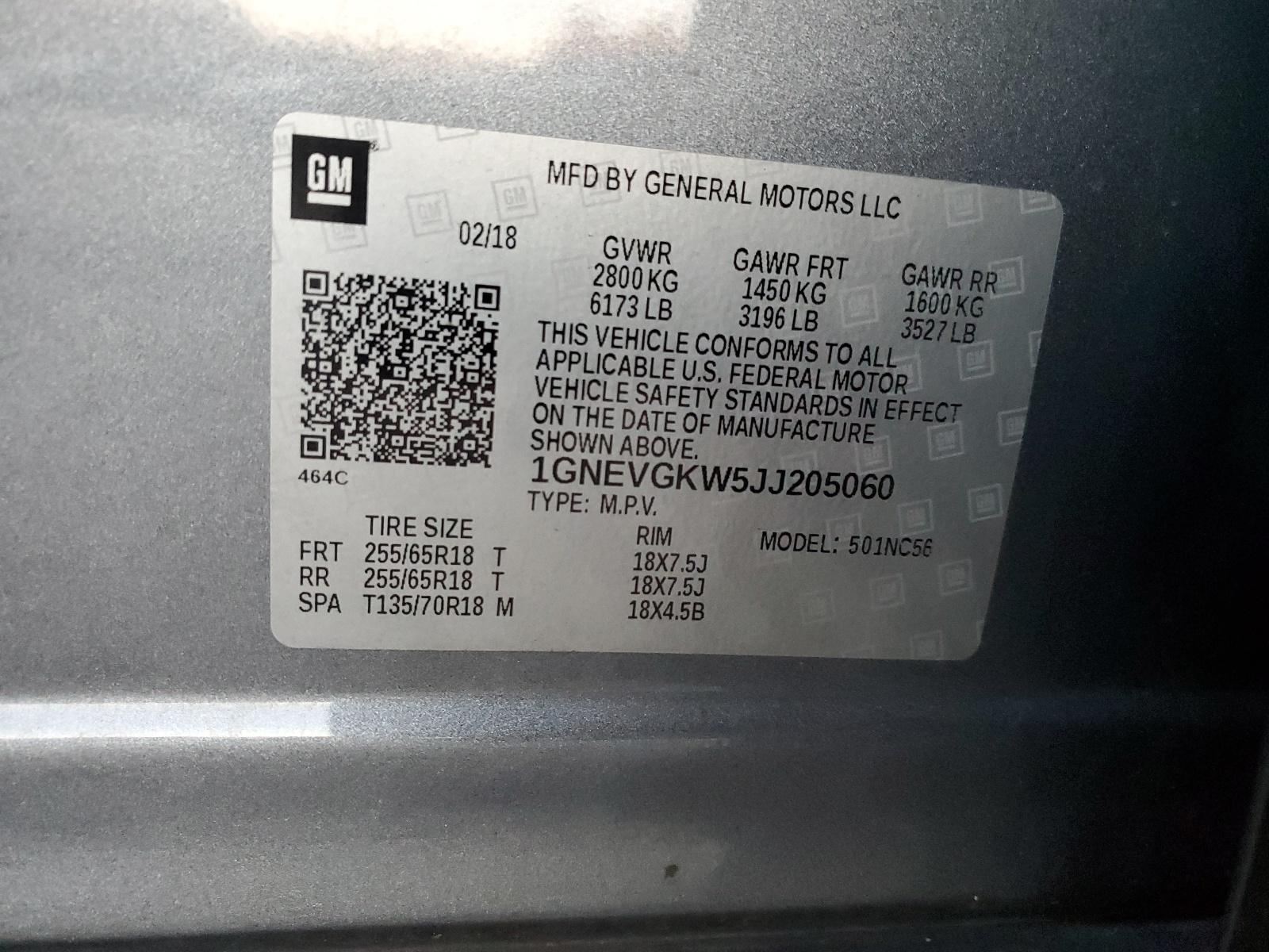 2018 CHEVROLET TRAVERSE
