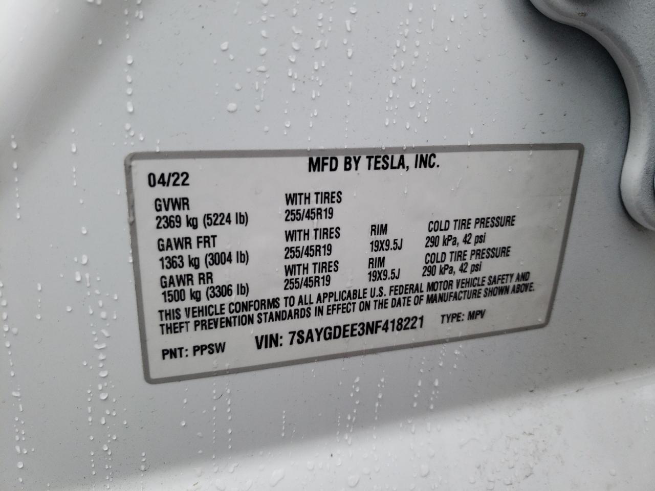 2022 TESLA MODEL Y