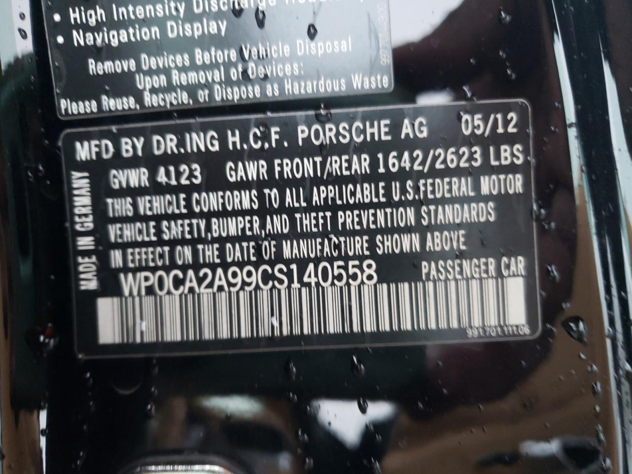2012 PORSCHE 911