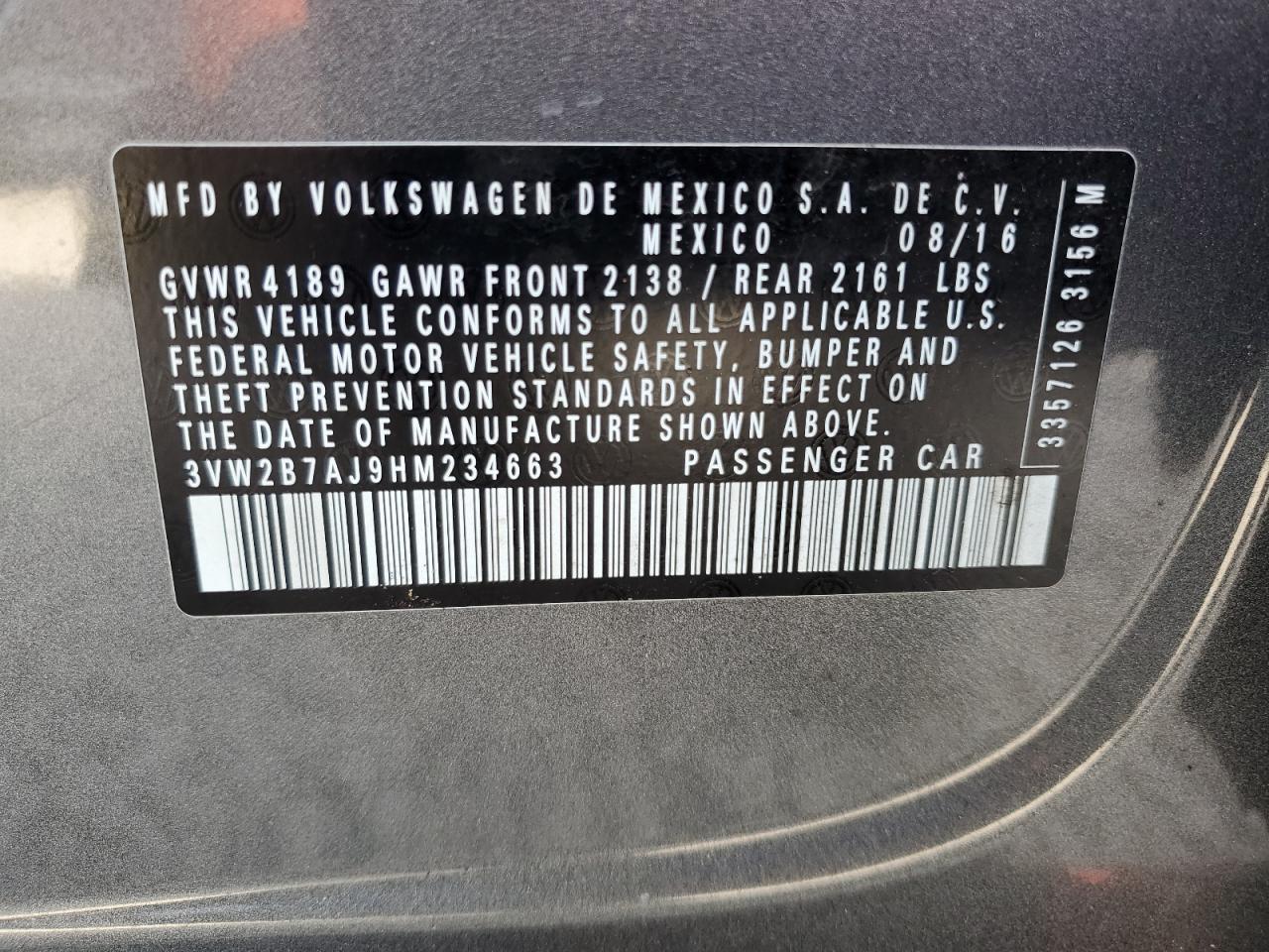 2017 VOLKSWAGEN JETTA