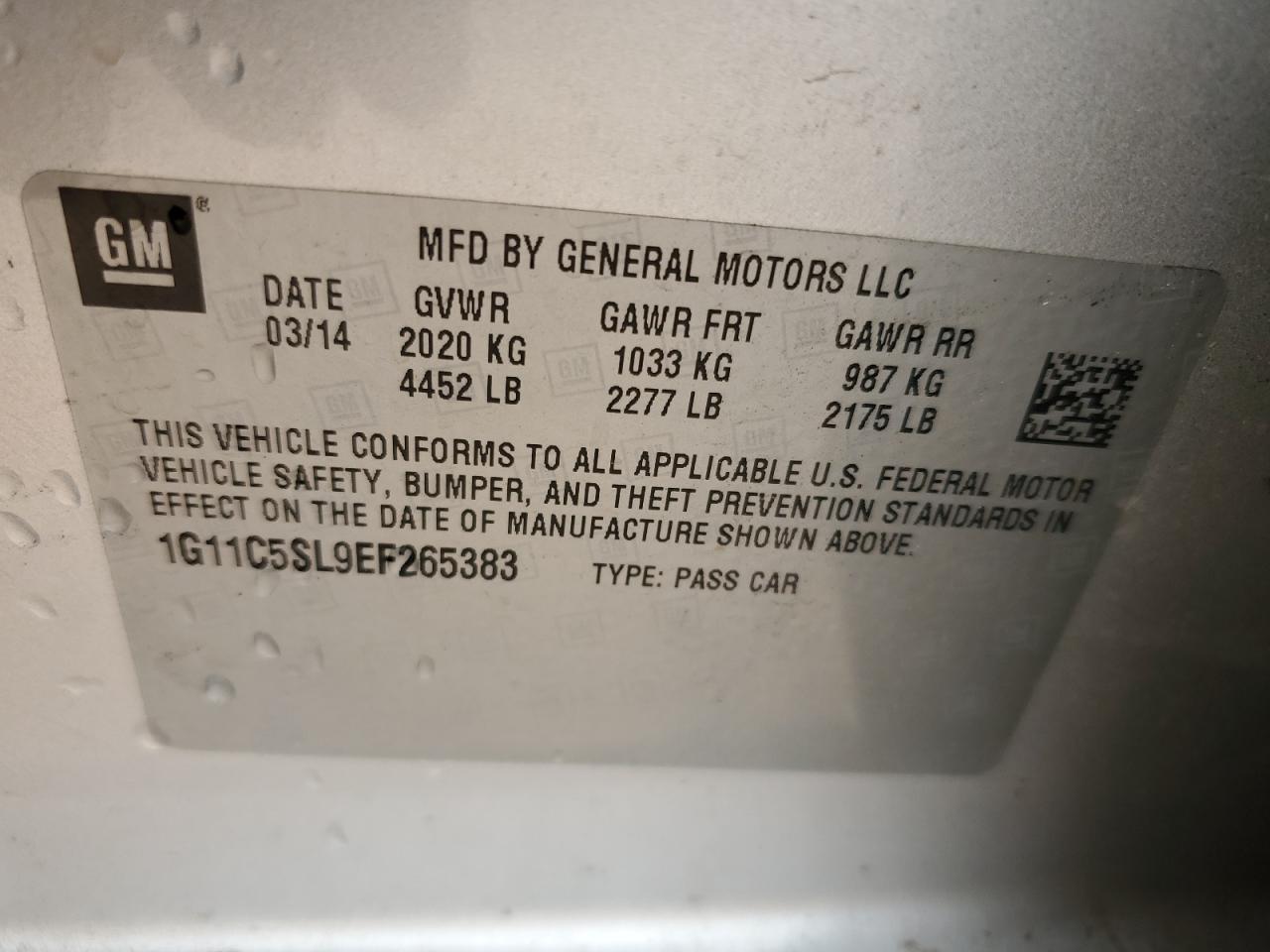 2014 CHEVROLET MALIBU
