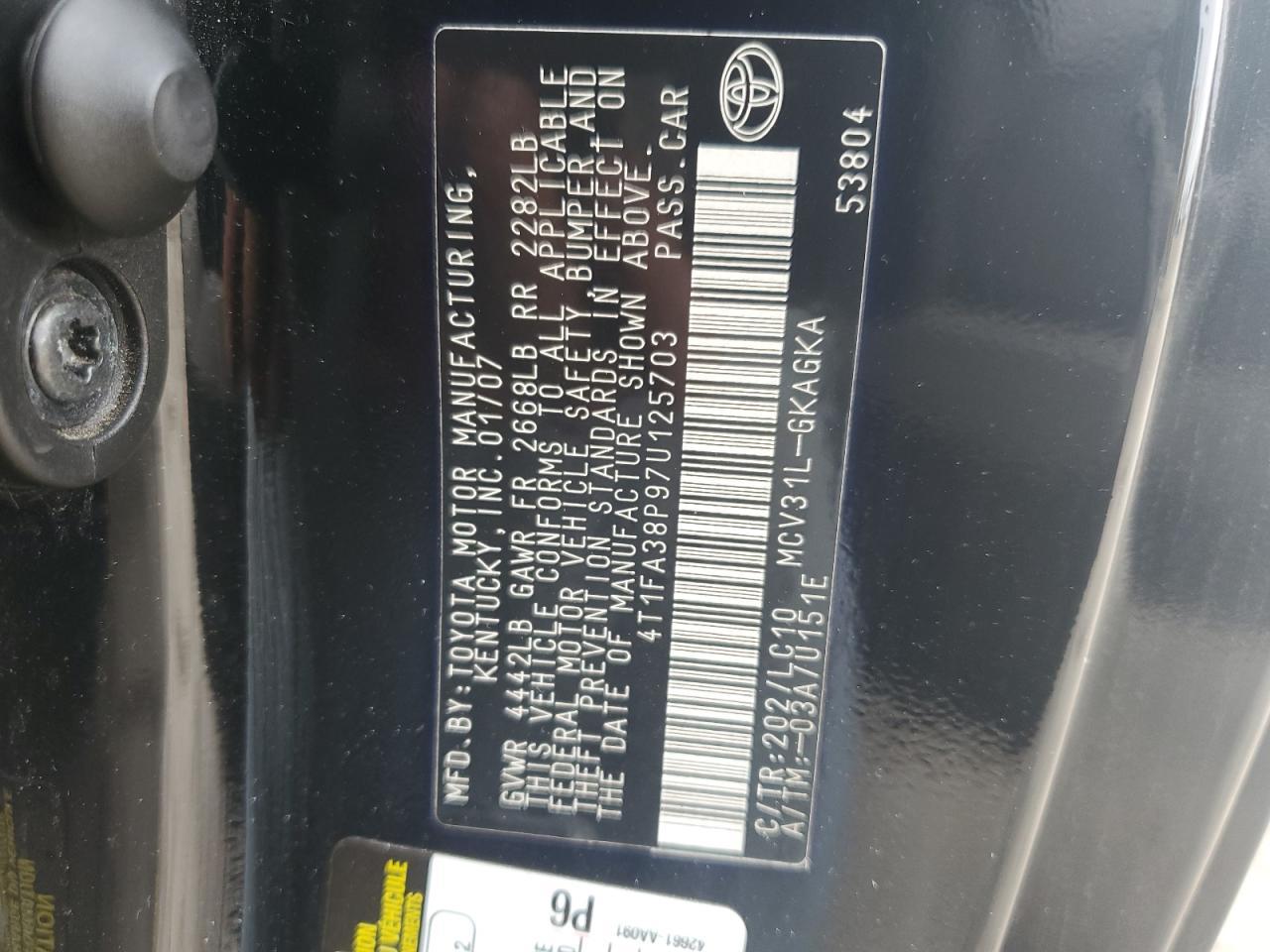 2007 TOYOTA CAMRY