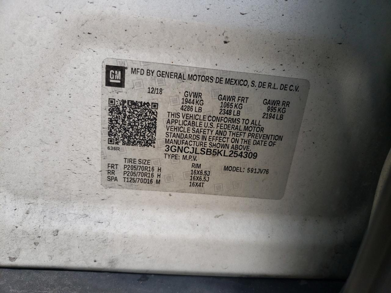 2019 CHEVROLET TRAX