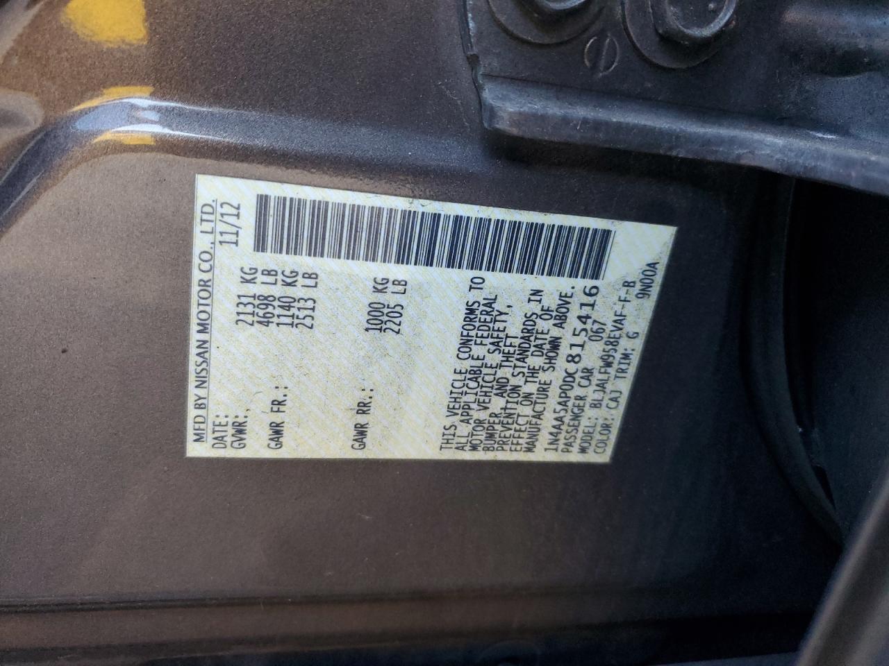 2013 NISSAN Maxima