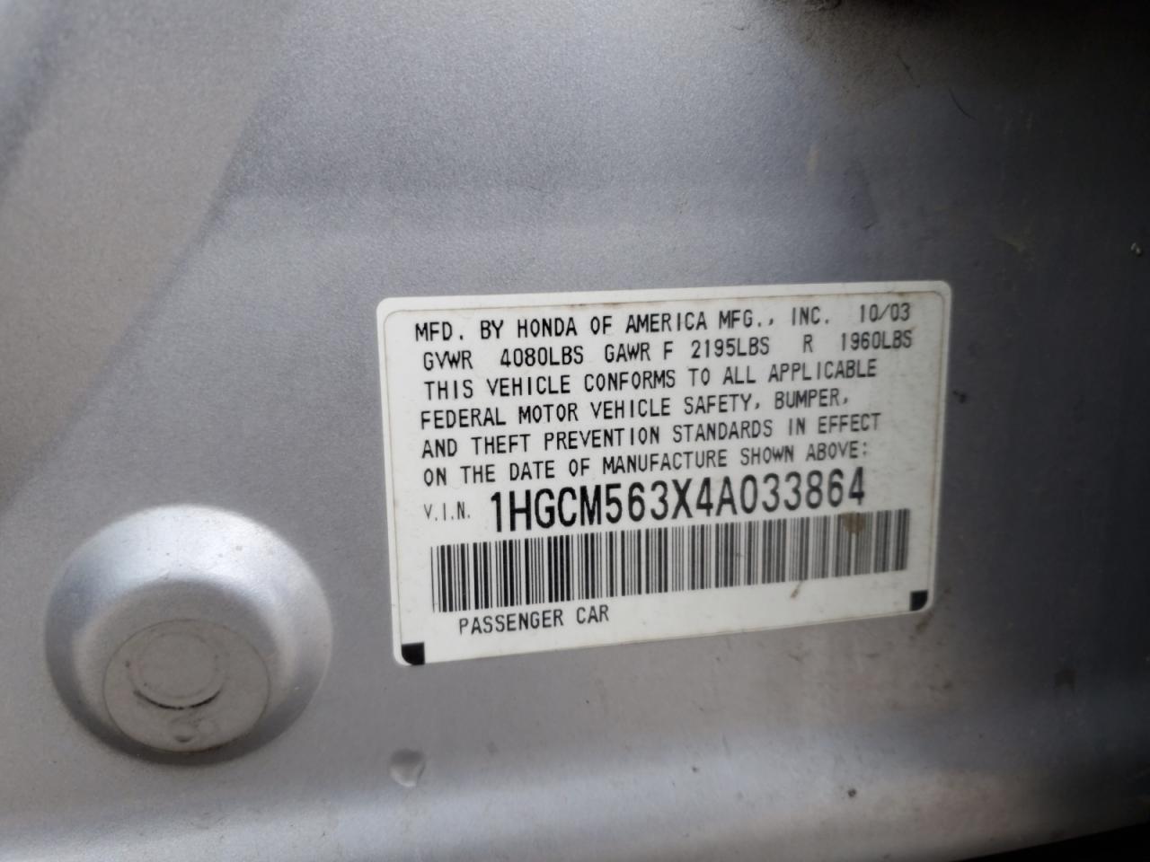 2004 HONDA ACCORD