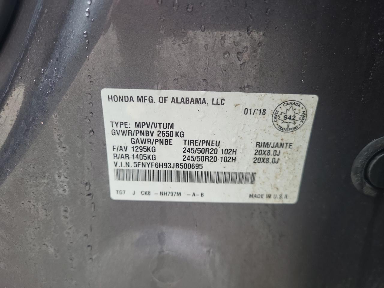 2018 HONDA PILOT