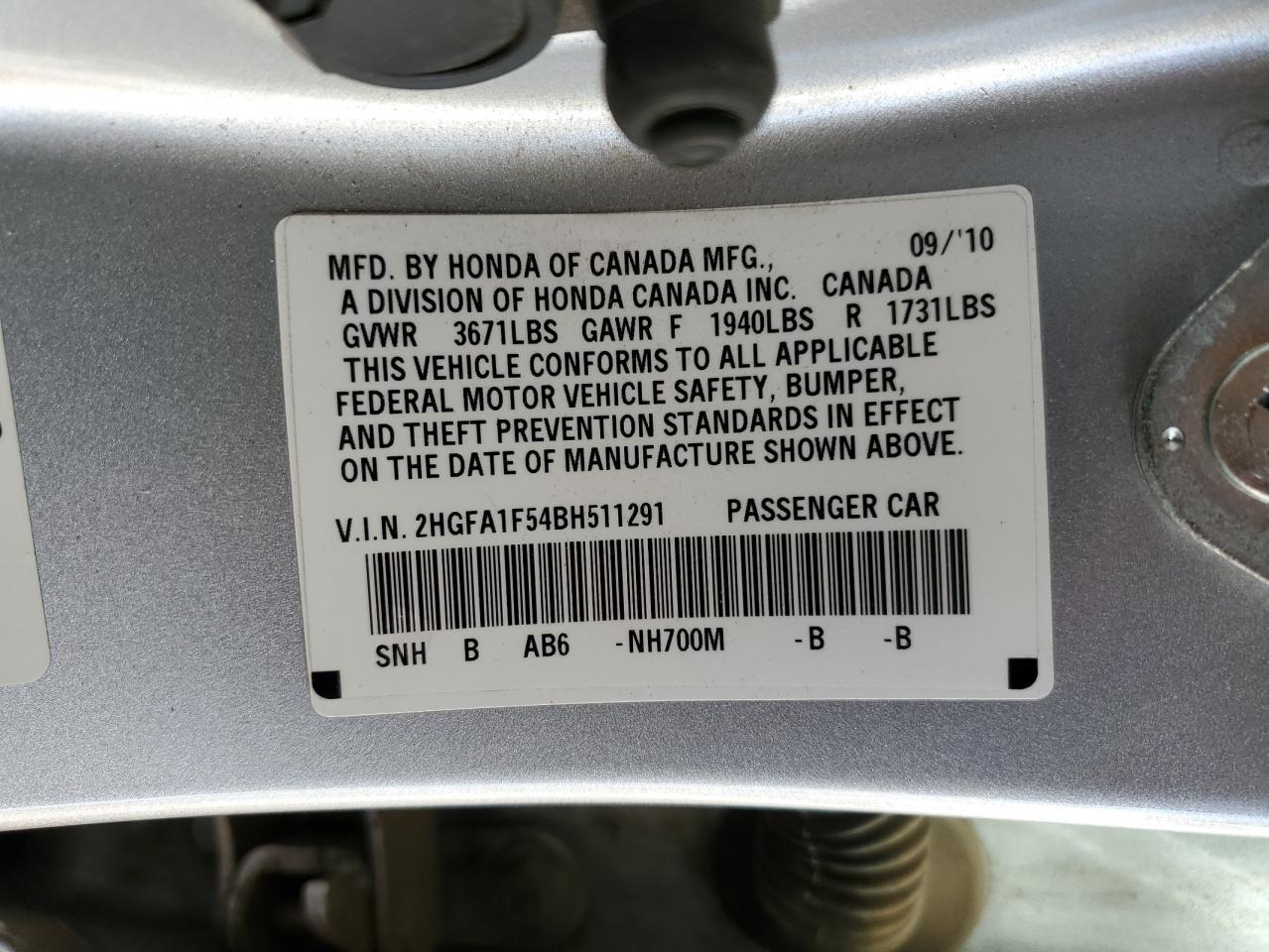 2011 HONDA CIVIC