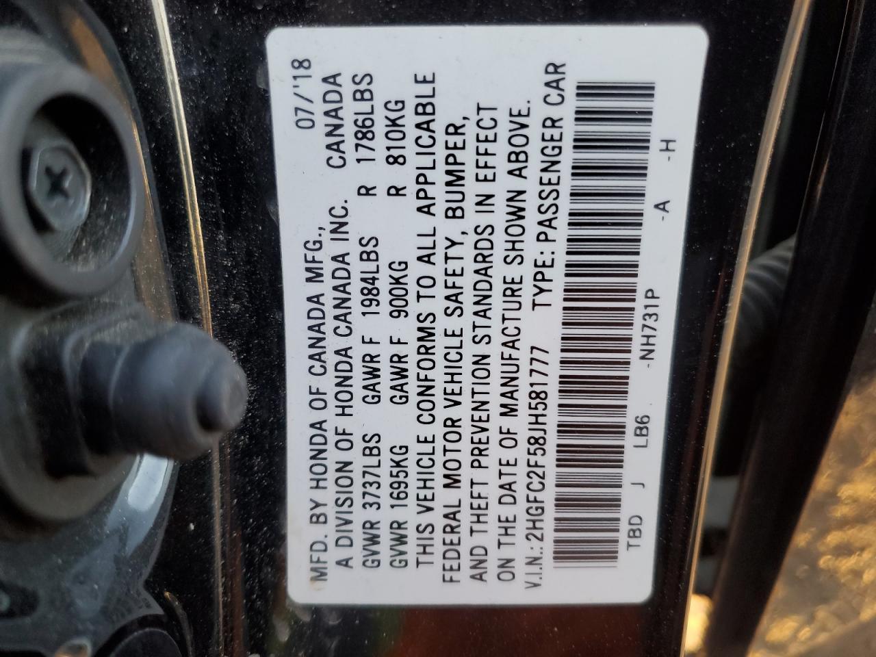 2018 HONDA CIVIC