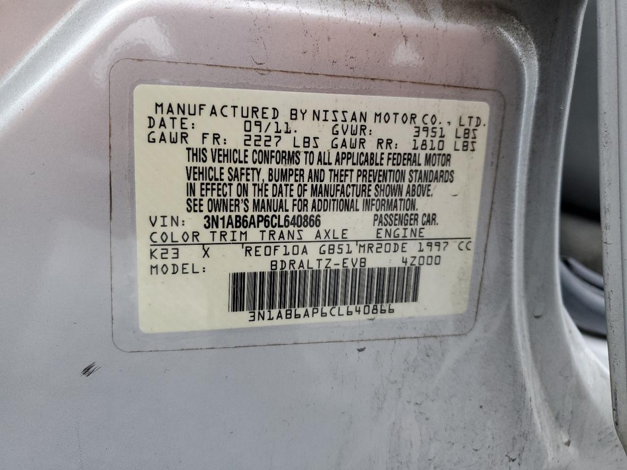 2012 NISSAN SENTRA