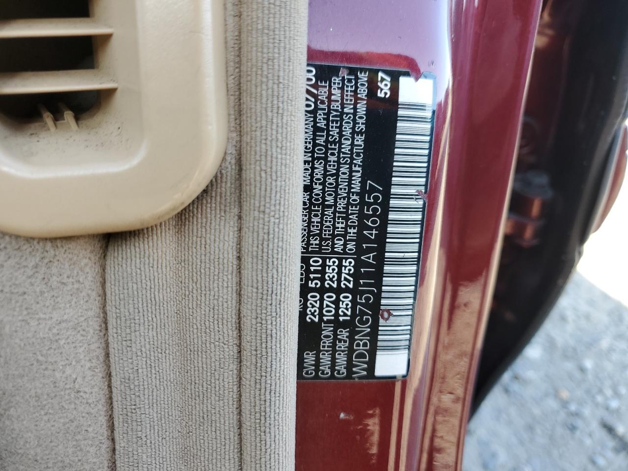 2001 MERCEDES-BENZ S-Class