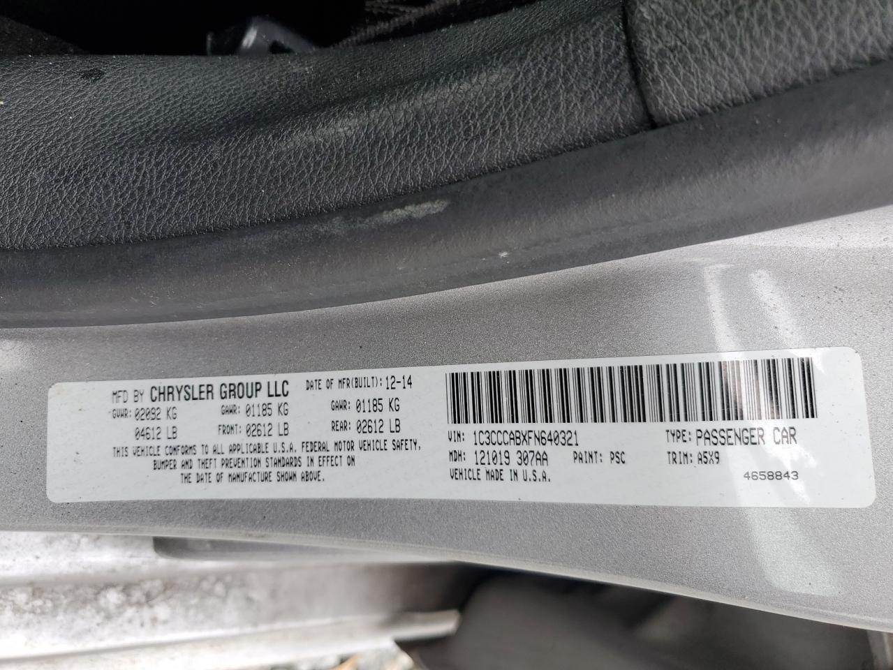 2015 CHRYSLER 200