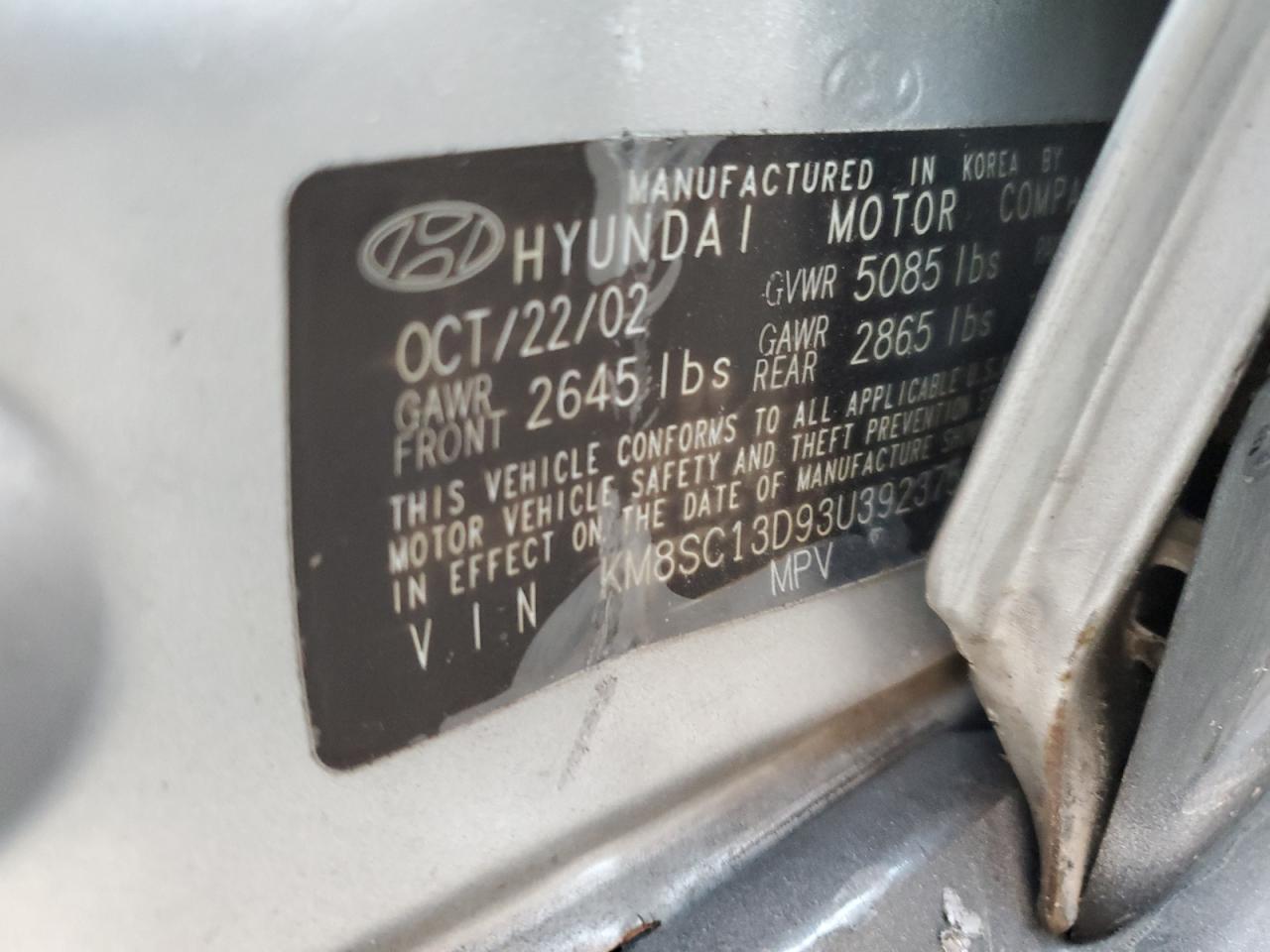 2003 HYUNDAI SANTA FE