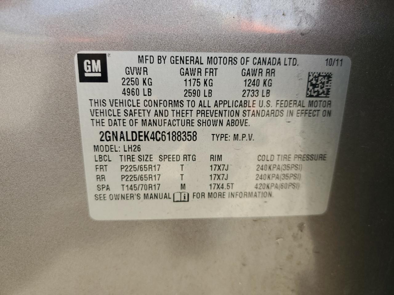 2012 CHEVROLET EQUINOX