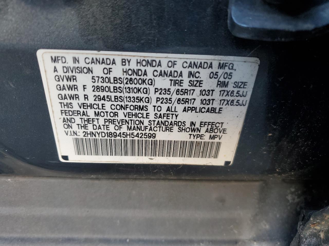 2005 ACURA MDX