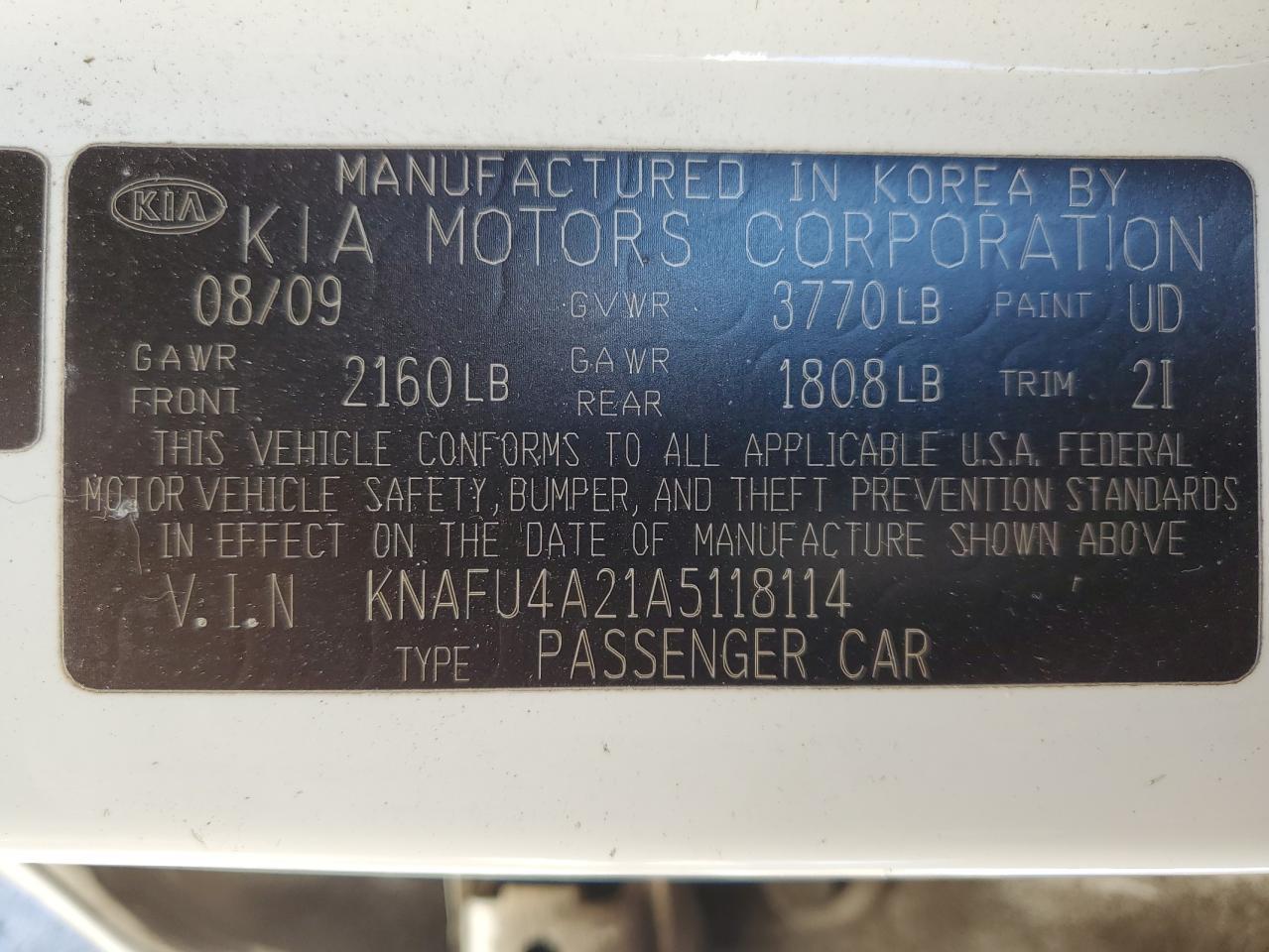 2010 KIA FORTE