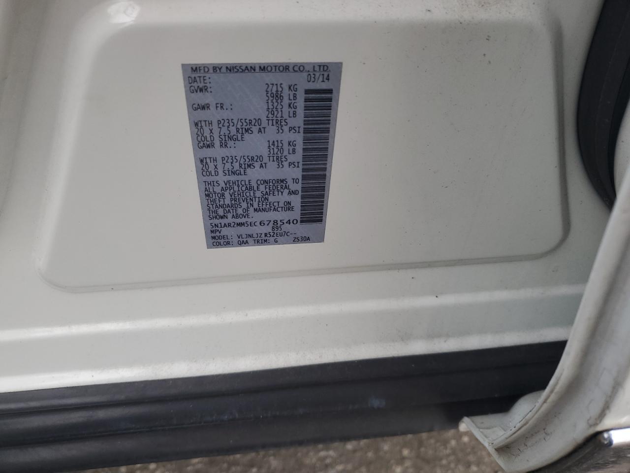 2014 NISSAN PATHFINDER
