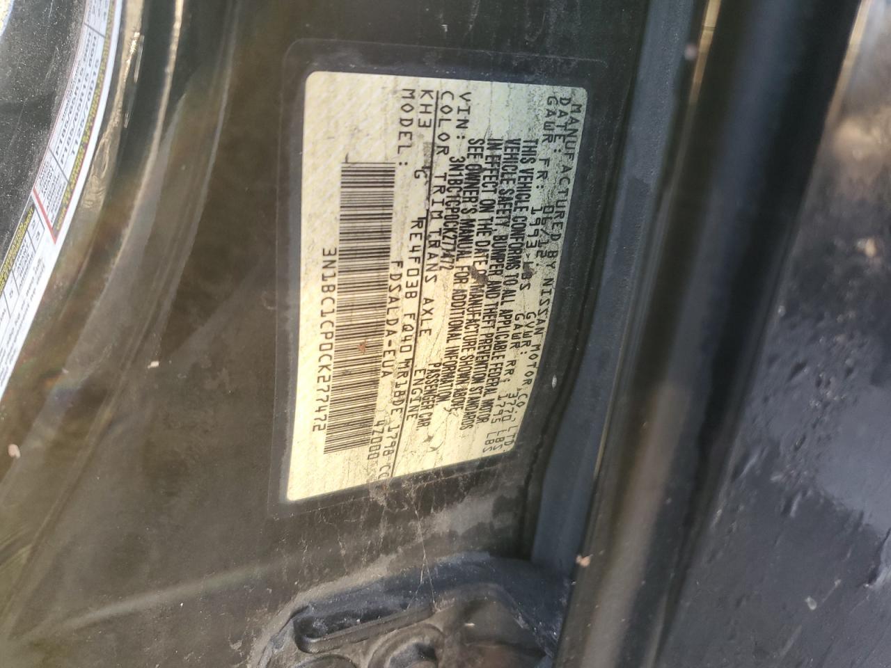 2012 NISSAN VERSA