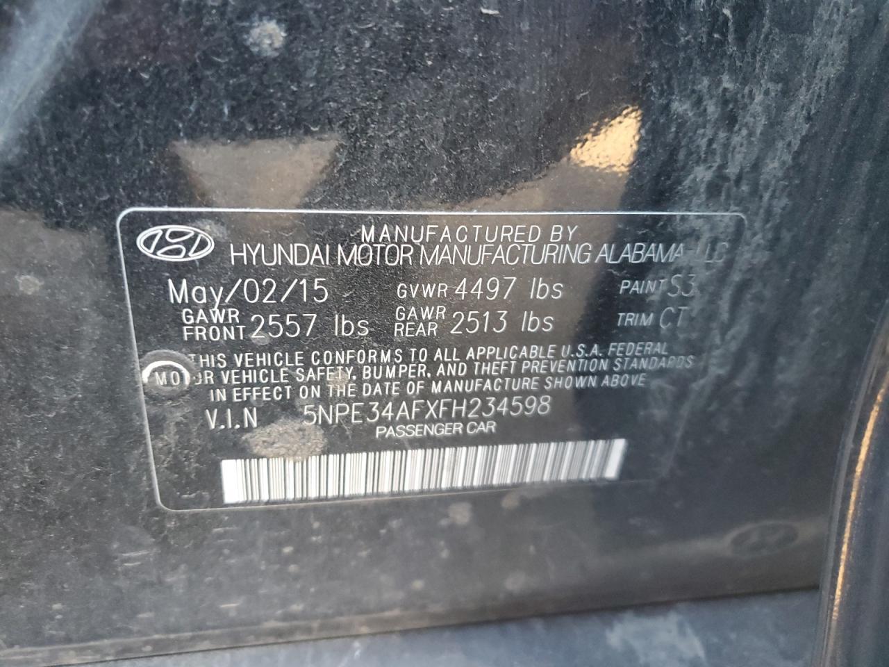 2015 HYUNDAI SONATA
