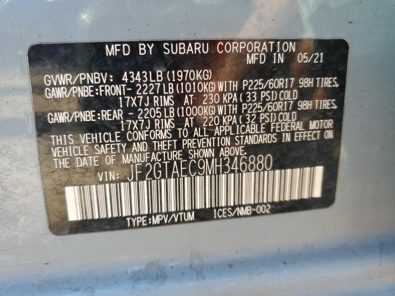 2021 SUBARU Crosstrek