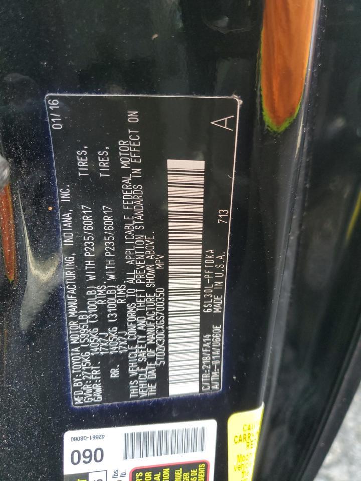2016 TOYOTA SIENNA