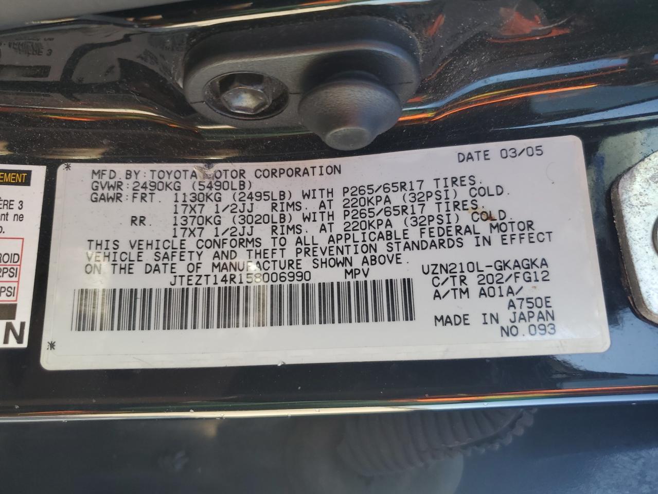 2005 TOYOTA 4Runner