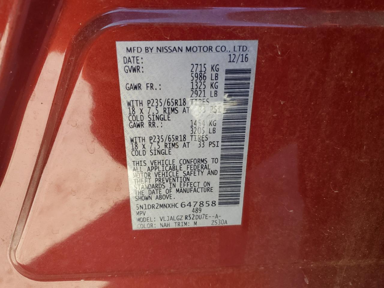 2017 NISSAN PATHFINDER