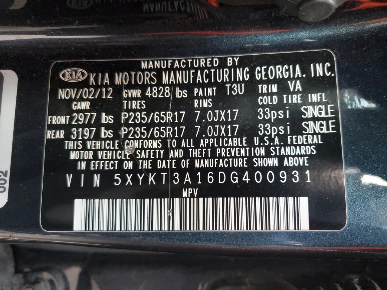 2013 KIA SORENTO