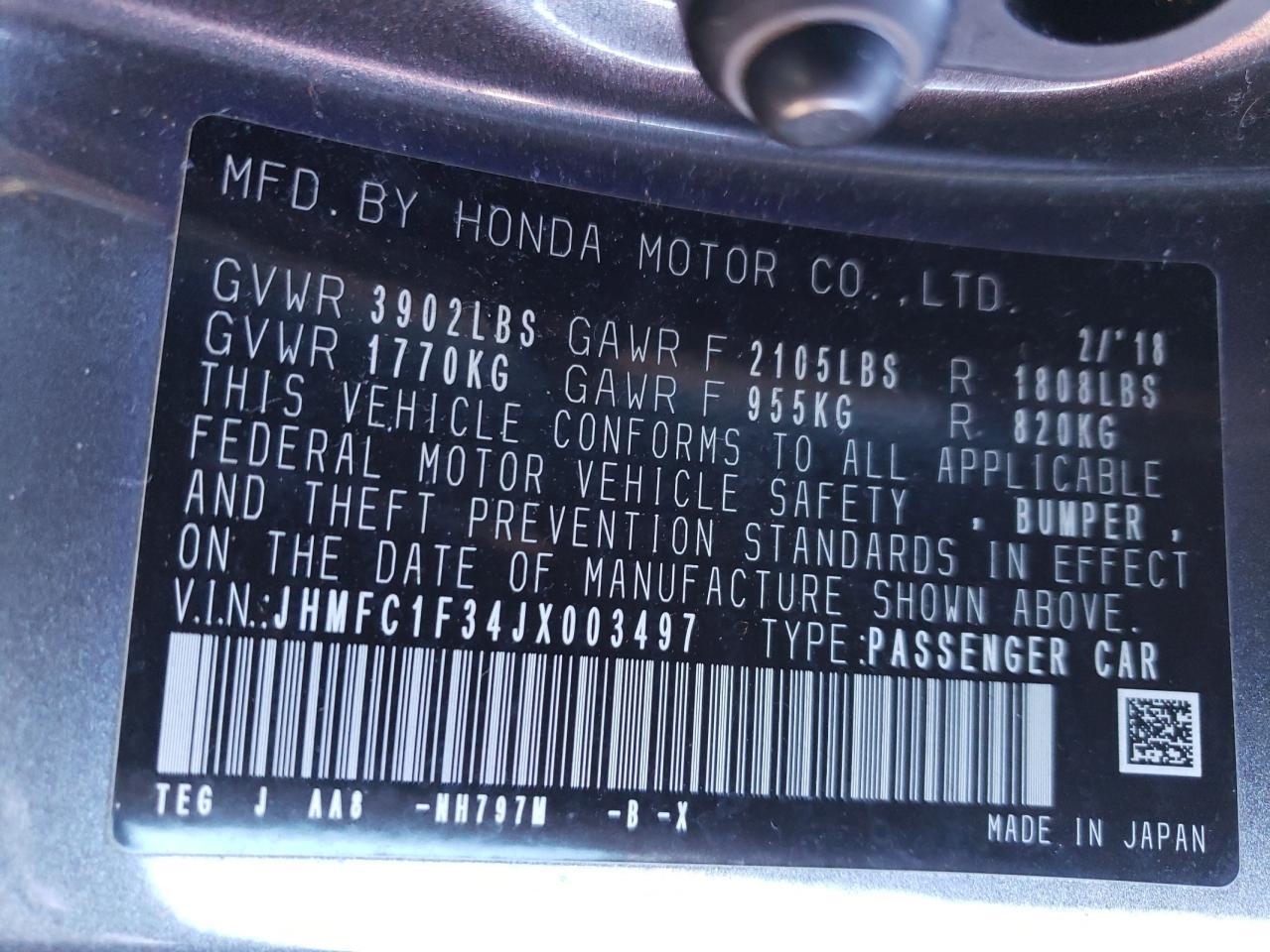 2018 HONDA CIVIC
