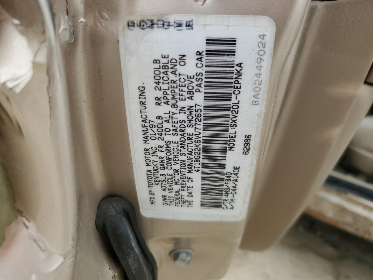 1997 TOYOTA CAMRY