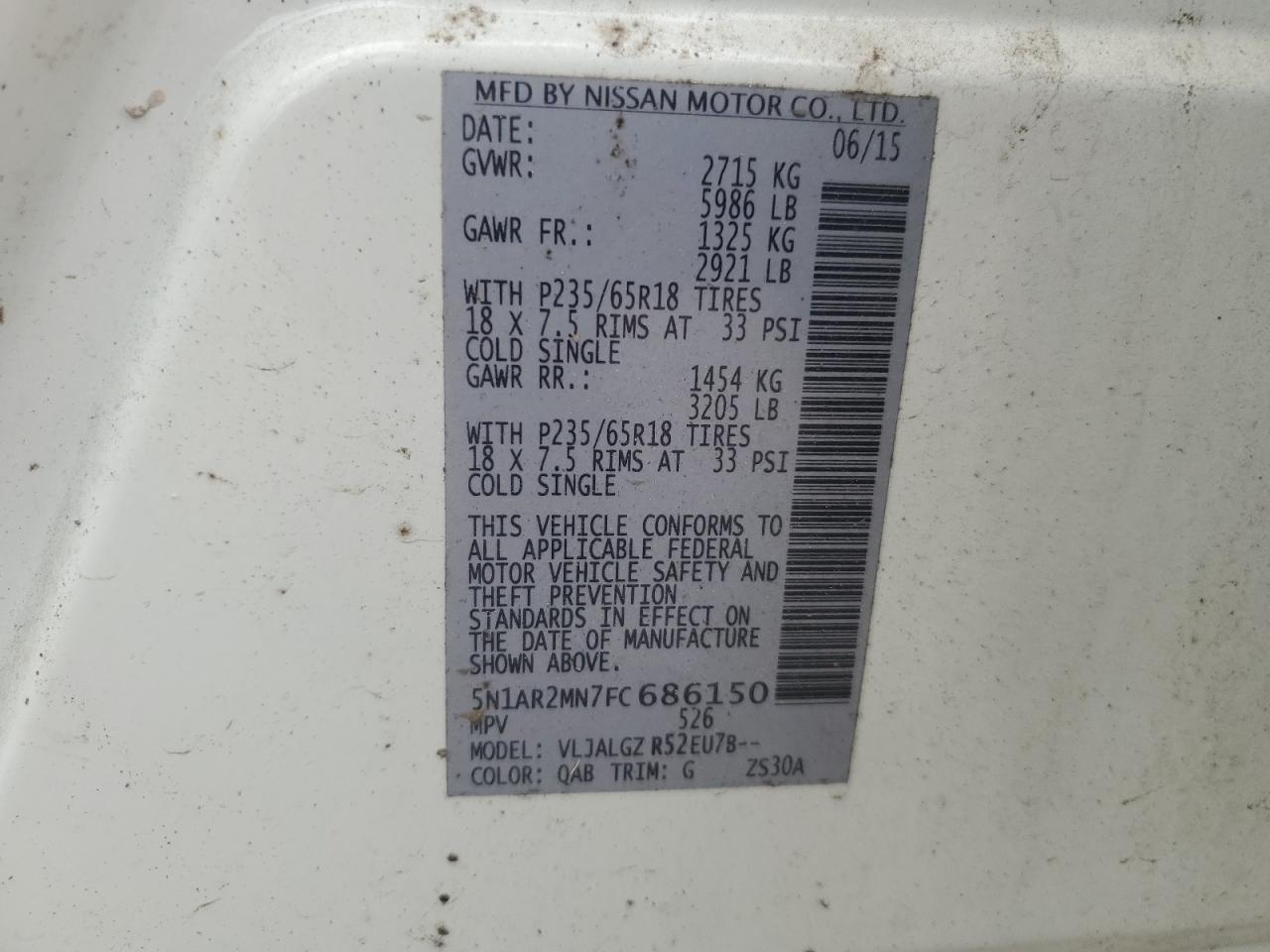 2015 NISSAN PATHFINDER