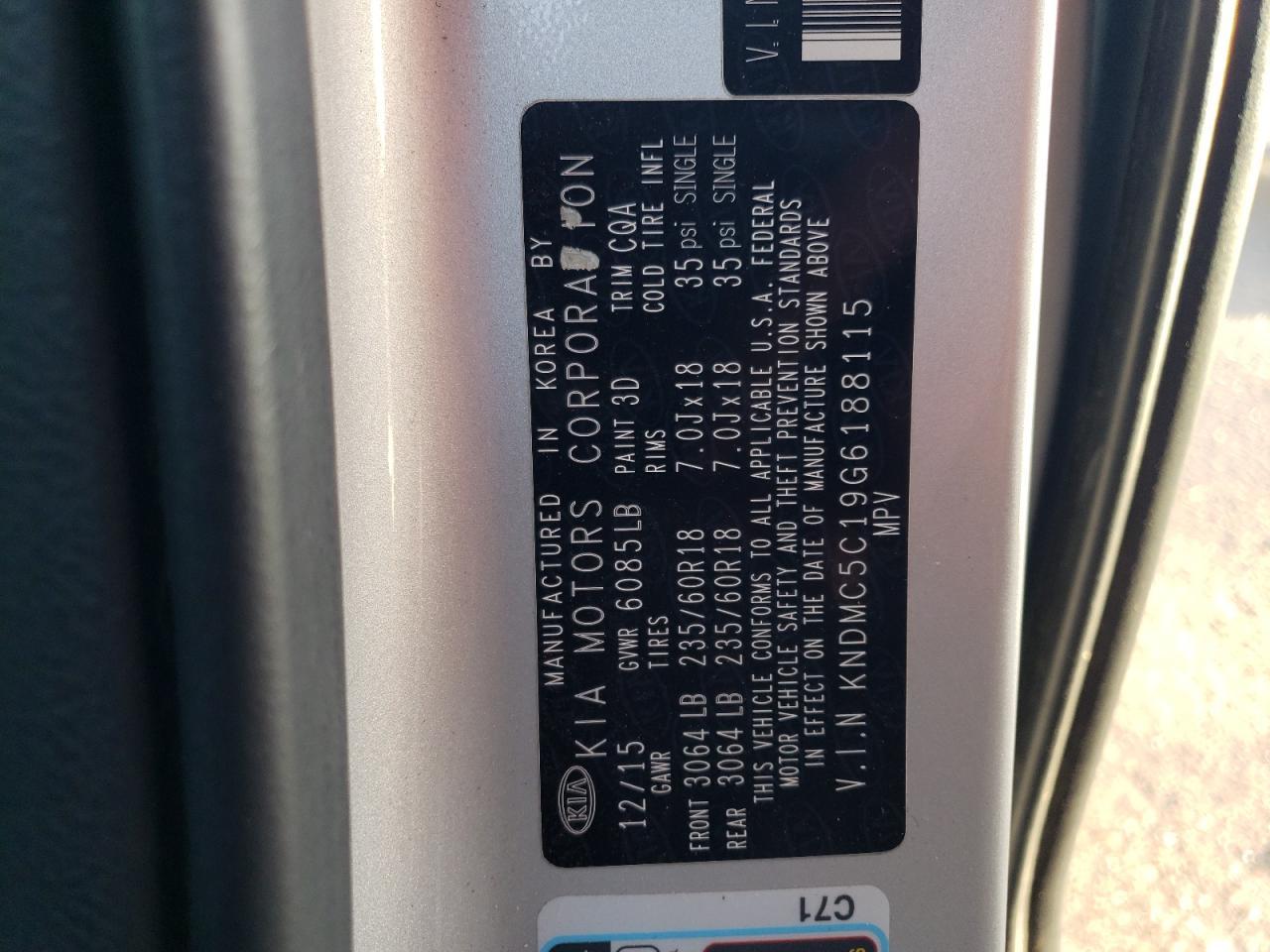2016 KIA SEDONA