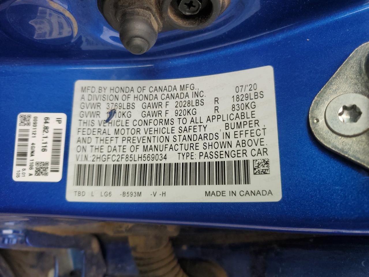 2020 HONDA CIVIC