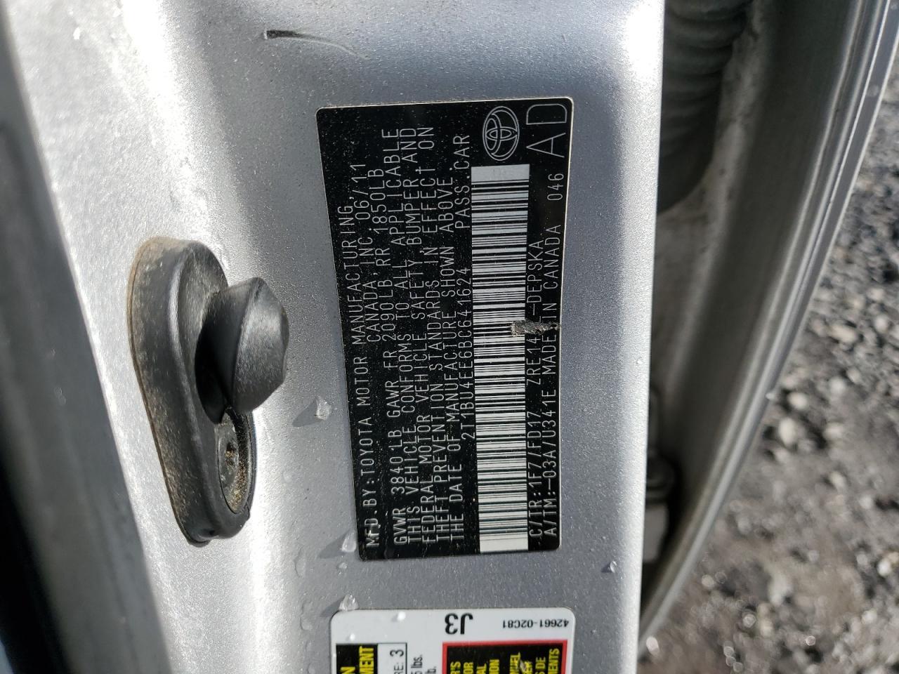 2011 TOYOTA COROLLA