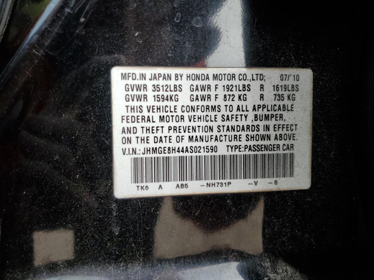 2010 HONDA FIT