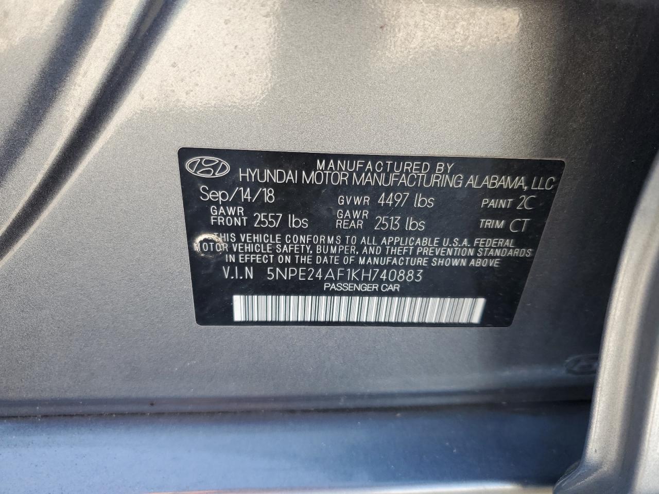 2019 HYUNDAI SONATA