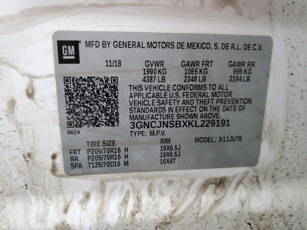 2019 CHEVROLET TRAX