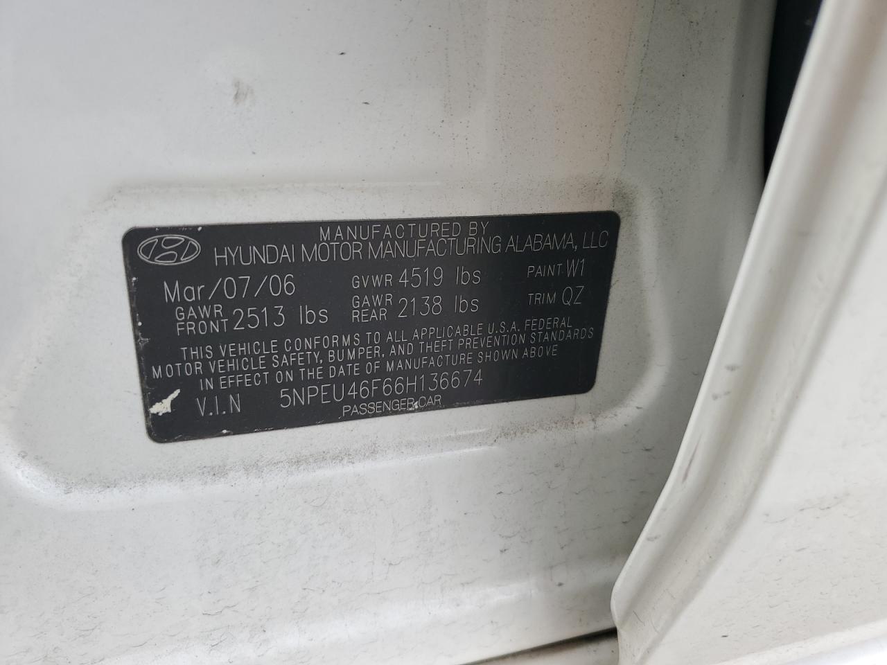 2006 HYUNDAI SONATA