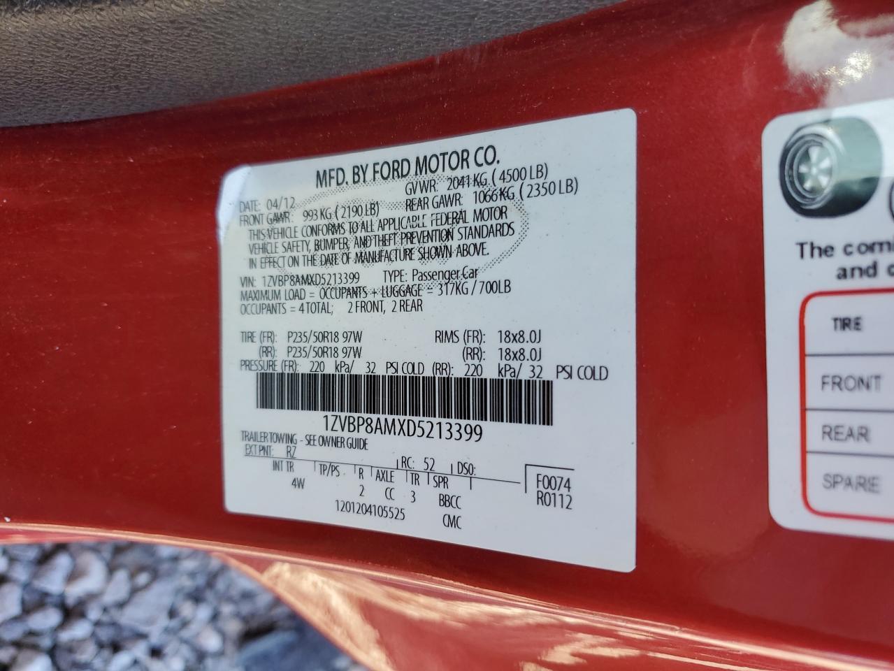 2013 FORD MUSTANG