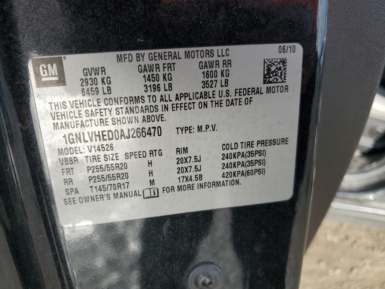 2010 CHEVROLET TRAVERSE