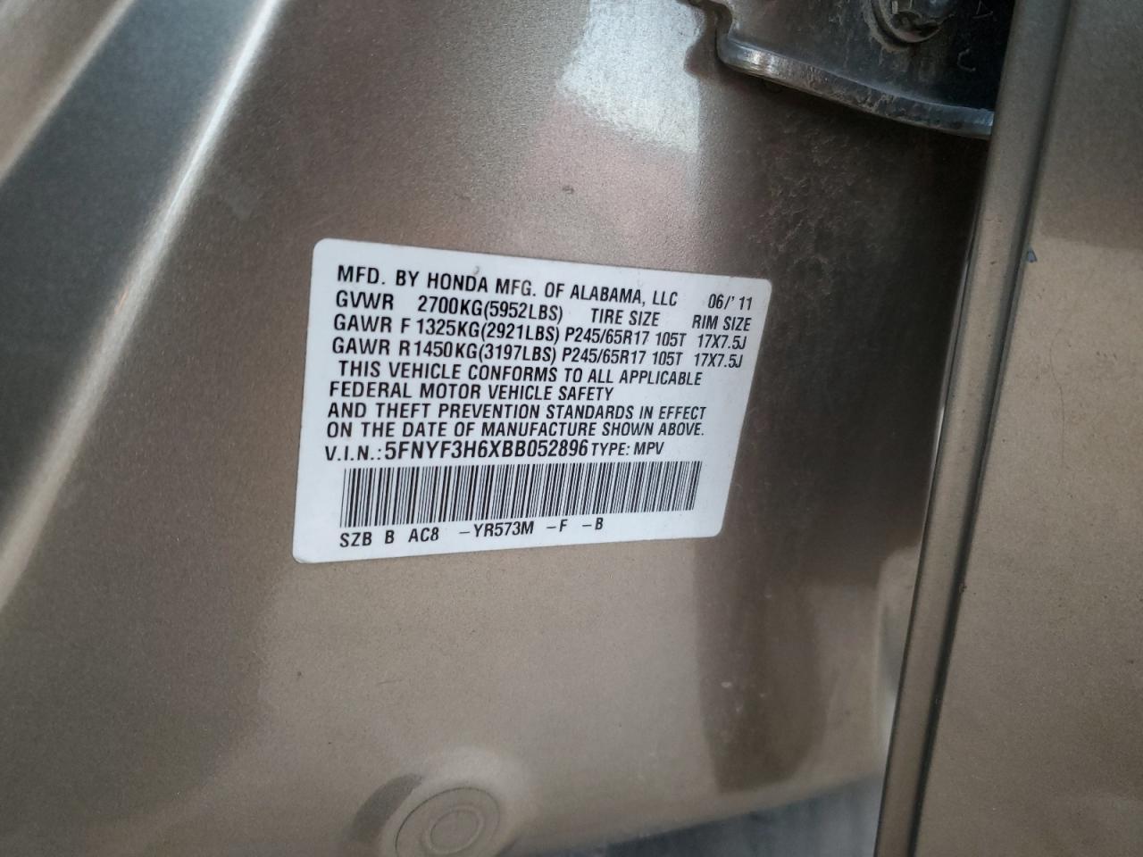 2011 HONDA PILOT