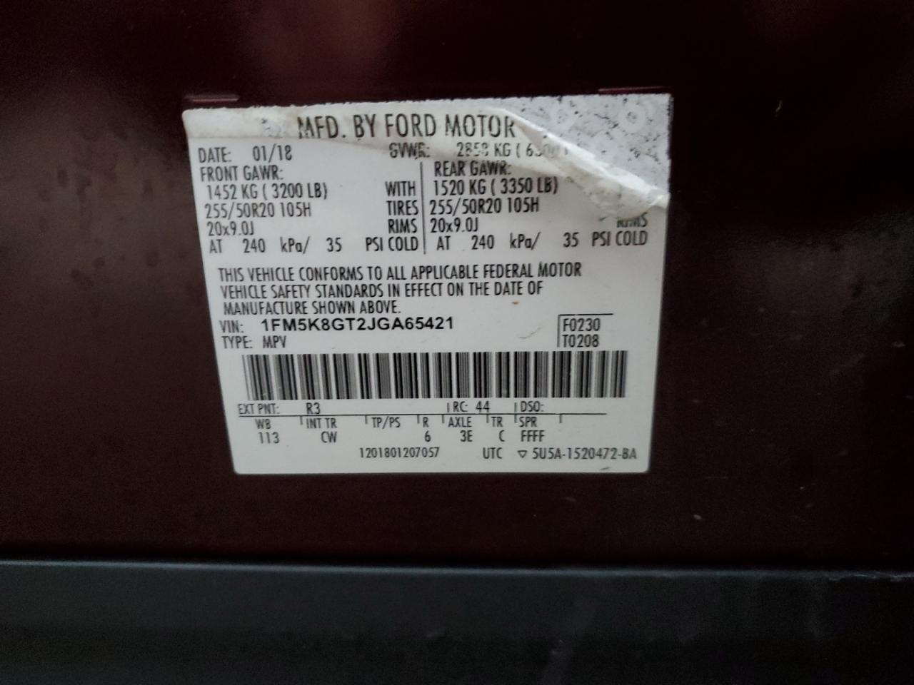 2018 FORD Explorer Sport Trac
