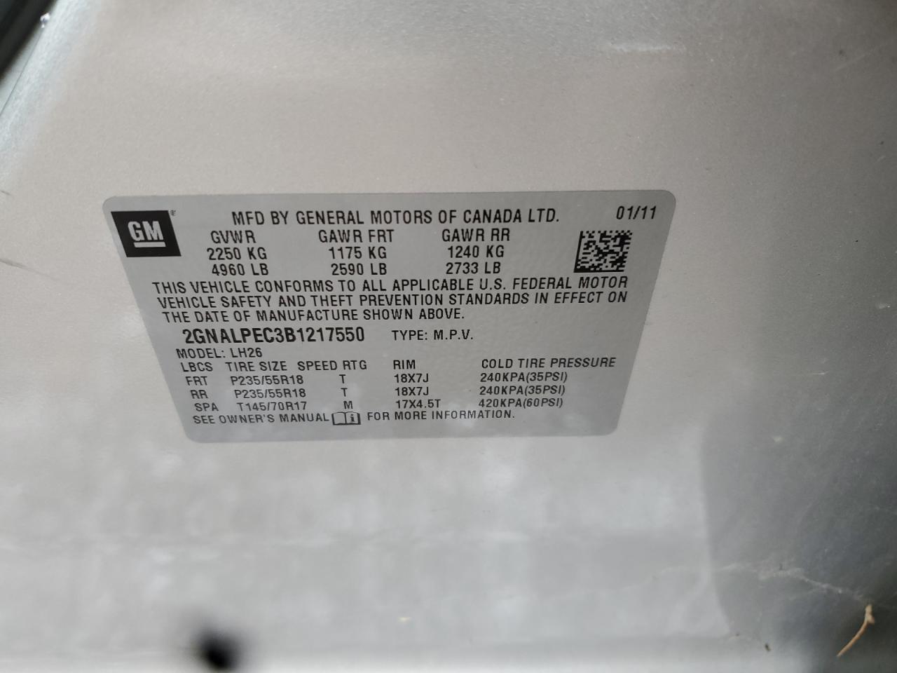 2011 CHEVROLET EQUINOX