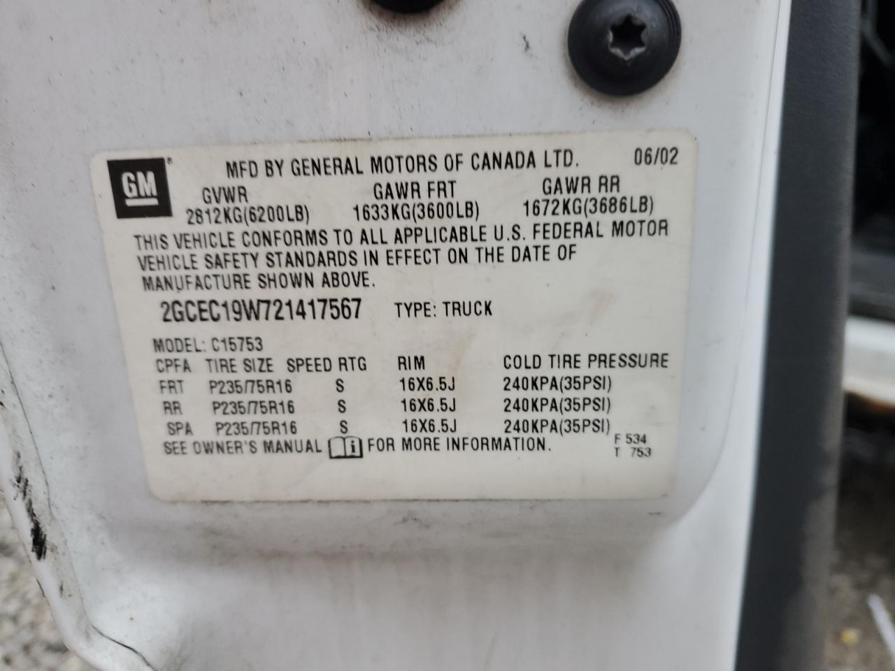 2002 CHEVROLET SILVERADO 1500