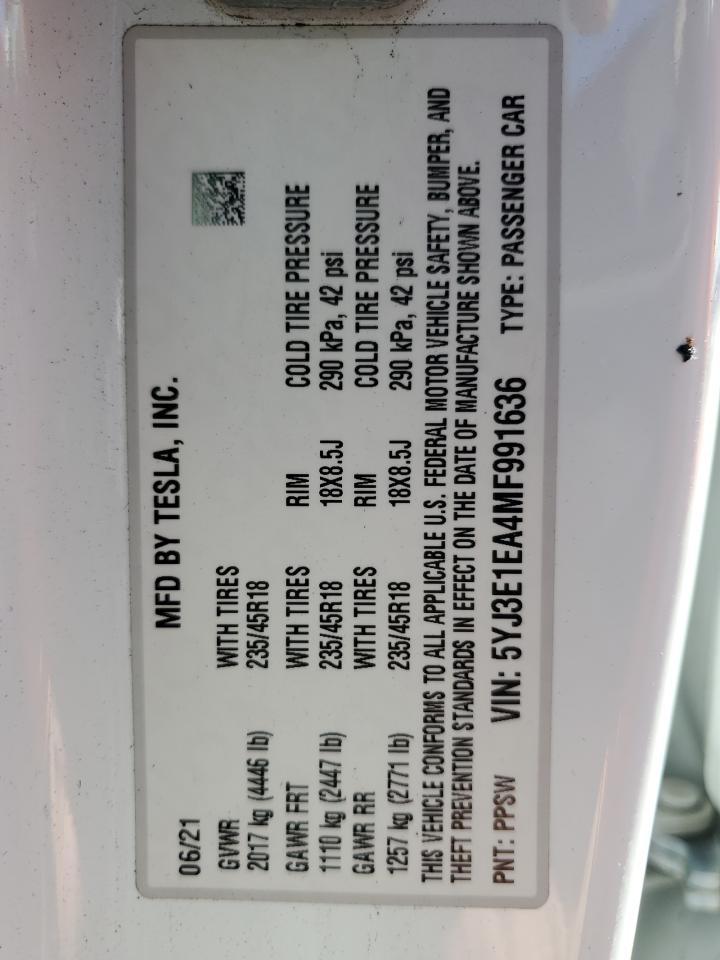 2021 TESLA MODEL 3