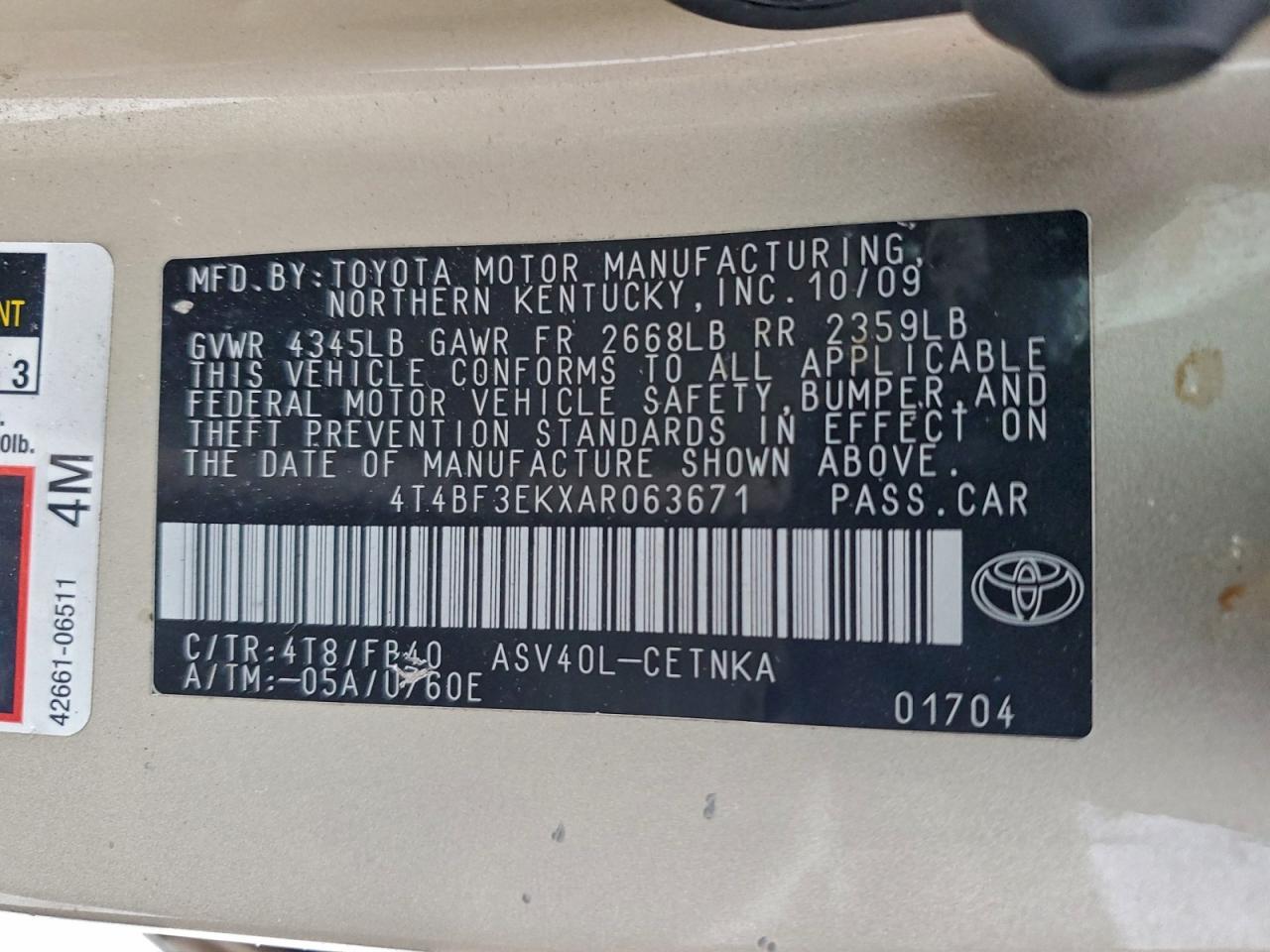 2010 TOYOTA CAMRY