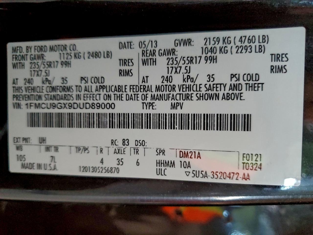 2013 FORD ESCAPE